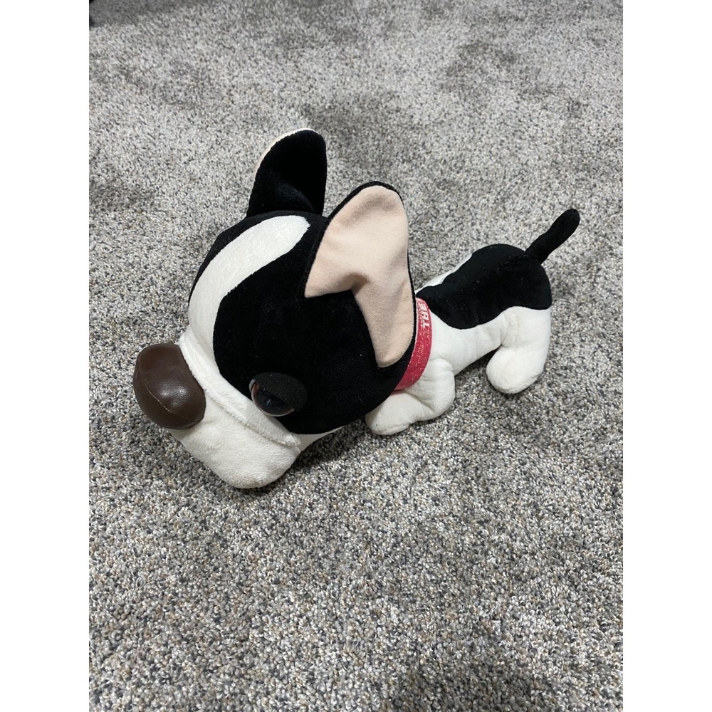 Artlist Collection THE DOG Plush Black White French Bulldog Pink Collar Stuffed